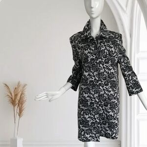 Jessica Monochrome Patterned Trench Coat